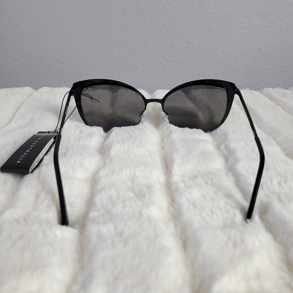QUAY // ltd ed retro-glam black frame black smoke lens cateye sunglasses main image 14